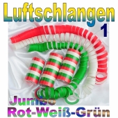 Luftschlangen Jumbo rot-weiß-grün, 1 Rolle