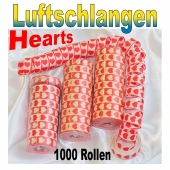 Luftschlangen mit Herzen, rot-weiß, 1000 Rollen