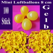 Mini Luftballons, 8 cm, 3", Wasserbomben, 100 Stück, Gelb