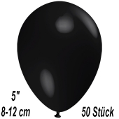 Luftballons 12 cm, Schwarz, 50 Stück