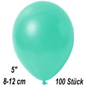 Kleine Metallic Luftballons, 8-12 cm, Aquamarin, 100 Stück 