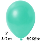 Kleine Metallic Luftballons, 8-12 cm,  Aquamarin, 100 Stück  