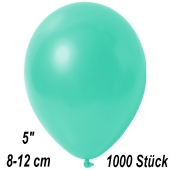 Kleine Metallic Luftballons, 8-12 cm, Aquamarin, 1000 Stück 