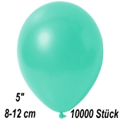 Kleine Metallic Luftballons, 8-12 cm, Aquamarin, 10000 Stück 