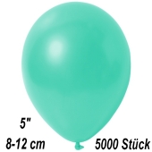 Kleine Metallic Luftballons, 8-12 cm, Aquamarin, 5000 Stück  