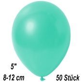 Kleine Metallic Luftballons, 8-12 cm, Aquamarin, 50 Stück 