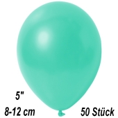 Kleine Metallic Luftballons, 8-12 cm,  Aquamarin, 50 Stück  