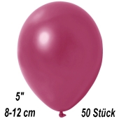 Kleine Metallic Luftballons, 8-12 cm, Bordeaux, 50 Stück
