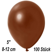 Kleine Metallic Luftballons, 8-12 cm, Braun, 100 Stück