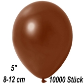 Kleine Metallic Luftballons, 8-12 cm, Braun, 10000 Stück