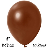 Kleine Metallic Luftballons, 8-12 cm, Braun, 50 Stück