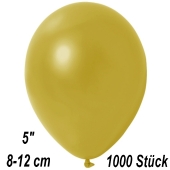 Kleine Metallic Luftballons, 8-12 cm, Champagnergold, 1000 Stück