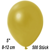 Kleine Metallic Luftballons, 8-12 cm, Champagnergold, 500 Stück