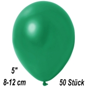 Kleine Metallic Luftballons, 8-12 cm, Dunkelgrün, 50 Stück