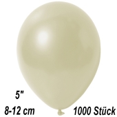 Kleine Metallic Luftballons, 8-12 cm, Elfenbein, 1000 Stück