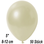 Kleine Metallic Luftballons, 8-12 cm, Elfenbein, 50 Stück