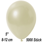 Kleine Metallic Luftballons, 8-12 cm, Elfenbein, 5000 Stück