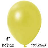 Kleine Metallic Luftballons, 8-12 cm, Gelb, 100 Stück