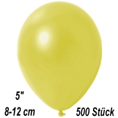 Kleine Metallic Luftballons, 8-12 cm, Gelb, 500 Stück