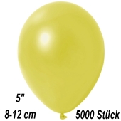 Kleine Metallic Luftballons, 8-12 cm, Gelb, 5000 Stück
