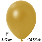 Kleine Metallic Luftballons, 8-12 cm, Gold, 100 Stück