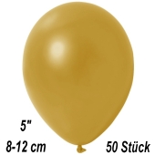 Kleine Metallic Luftballons, 8-12 cm, Gold, 50 Stück