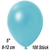 Kleine Metallic Luftballons, 8-12 cm, Hellblau, 100 Stück
