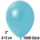 Kleine Metallic Luftballons, 8-12 cm, Hellblau, 10000 Stück