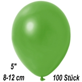 Kleine Metallic Luftballons, 8-12 cm, Hellgrün, 100 Stück