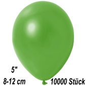 Kleine Metallic Luftballons, 8-12 cm, Hellgrün, 10000 Stück