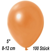 Kleine Metallic Luftballons, 8-12 cm, Orange, 100 Stück