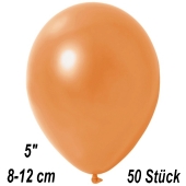 Kleine Metallic Luftballons, 8-12 cm, Orange, 50 Stück
