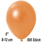 Kleine Metallic Luftballons, 8-12 cm, Orange, 500 Stück