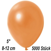 Kleine Metallic Luftballons, 8-12 cm, Orange, 5000 Stück