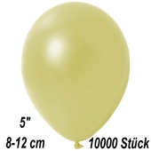 Kleine Metallic Luftballons, 8-12 cm, Pastellgelb, 10000 Stück