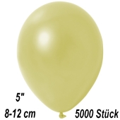 Kleine Metallic Luftballons, 8-12 cm, Pastellgelb, 5000 Stück