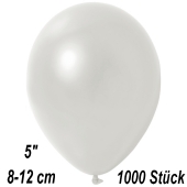 Kleine Metallic Luftballons, 8-12 cm, Perlweiß, 1000 Stück