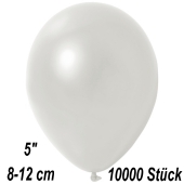 Kleine Metallic Luftballons, 8-12 cm, Perlweiß, 10000 Stück