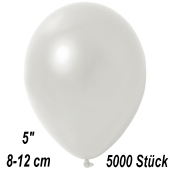 Kleine Metallic Luftballons, 8-12 cm, Perlweiß, 5000 Stück
