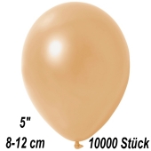 Kleine Metallic Luftballons, 8-12 cm, Pfirsich, 10000 Stück