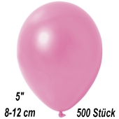 Kleine Metallic Luftballons, 8-12 cm, Rosa, 500 Stück