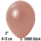 Kleine Metallic Luftballons, 8-12 cm, Rosegold, 10000 Stück