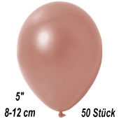 Kleine Metallic Luftballons, 8-12 cm, Rosegold, 50 Stück
