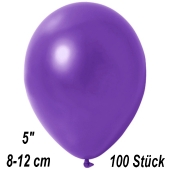 Kleine Metallic Luftballons, 8-12 cm, Violett, 100 Stück