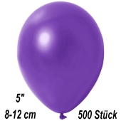 Kleine Metallic Luftballons, 8-12 cm, Violett, 500 Stück