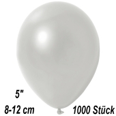 Kleine Metallic Luftballons, 8-12 cm, Weiß, 1000 Stück