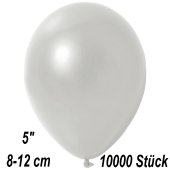 Kleine Metallic Luftballons, 8-12 cm, Weiß, 10000 Stück