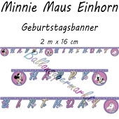 Kindergeburtstagsbanner Minnie Maus Einhorn