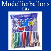 Modellierballons, Lila, 100 Stück