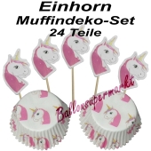 Einhorn Muffinset zum Kindergeburtstag, 24 Teile